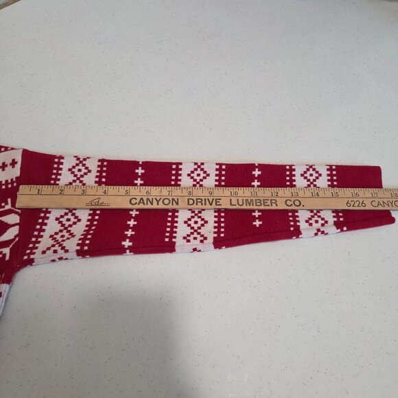 Christmas Sweater Women's Small Nicole Miller Red Pullover White Snowflakes - Picture 5 of 8